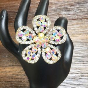 Bling Iridescent Flower Ring